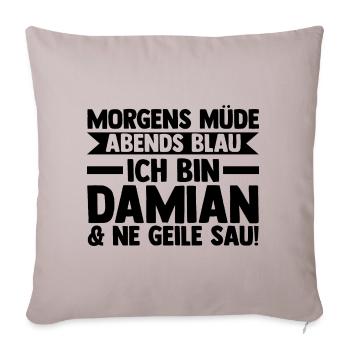 Prénom Damian - Housse de coussin décorative 45 x 45 cm - taupe clair - Devant