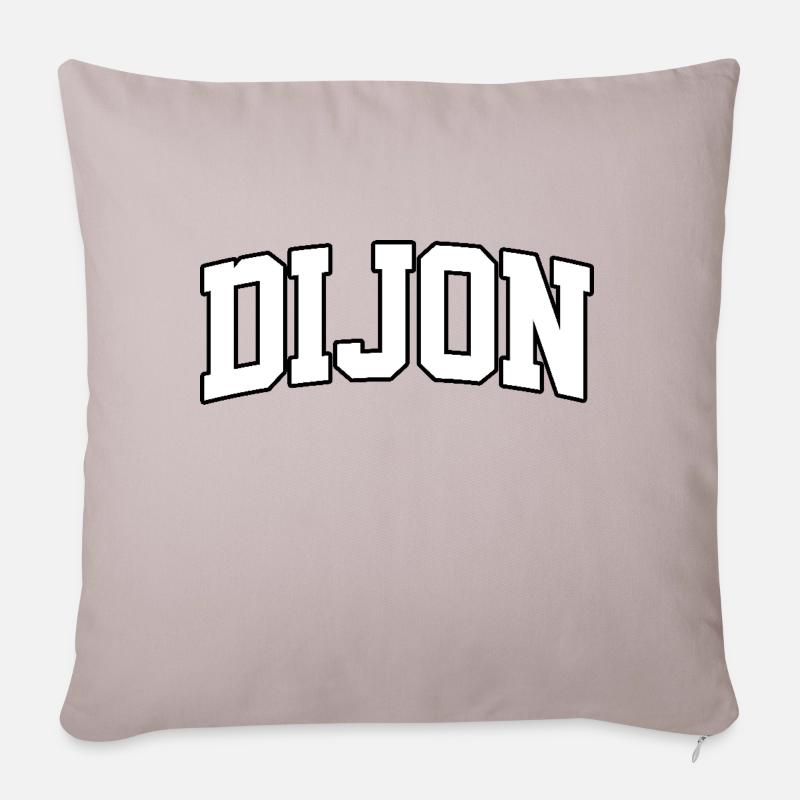 Logo Dijon : Design collégial au style authentique - Housse de coussin décorative 45 x 45 cm - taupe clair