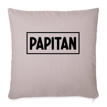 Papa Papa Père Fille Fils Fête des Pères Chemise Homme - Housse de coussin décorative 45 x 45 cm - taupe clair - Devant