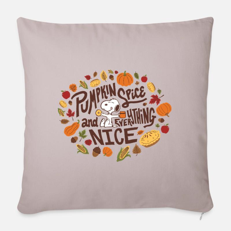 Peanuts Design Automne Avec Citation Et Snoopy - Housse de coussin décorative 45 x 45 cm - taupe clair