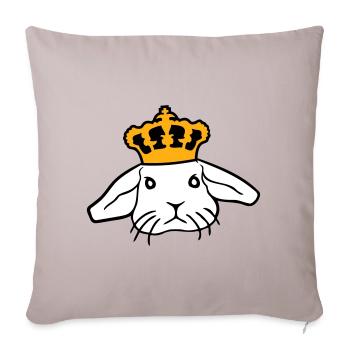 Royal Bunny Crown King Queen Prince Princess - Sofa pillowcase 17,3'' x 17,3'' (45 x 45 cm) - light taupe - Front