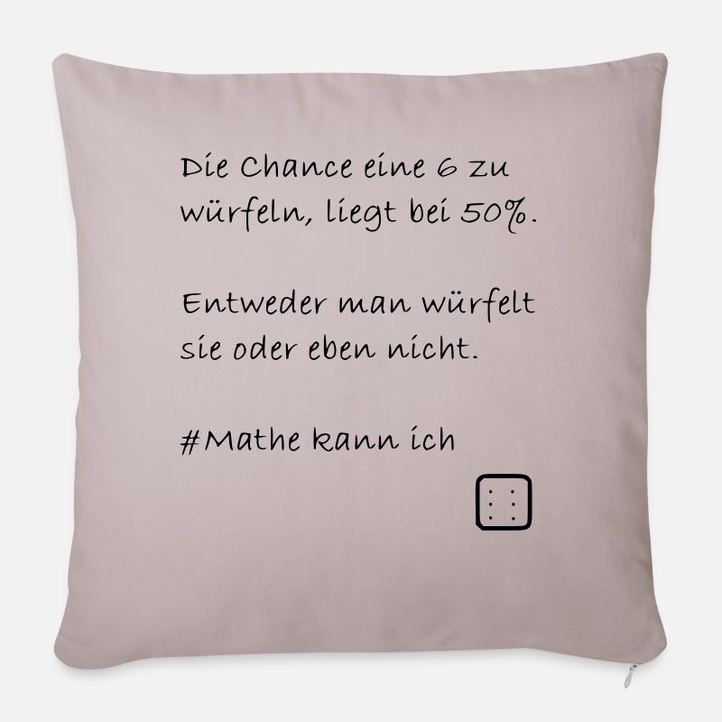 Mathe kann ich - Sofakissenbezug 45 x 45 cm - helles Taupe