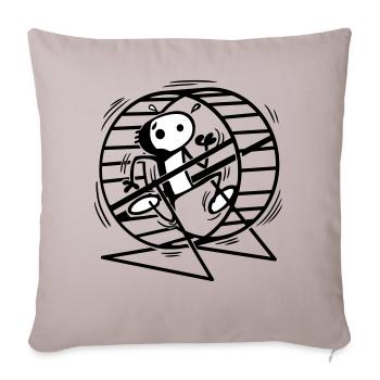 Willy im Hamsterrad - Sofakissenbezug 45 x 45 cm - helles Taupe - Vorne