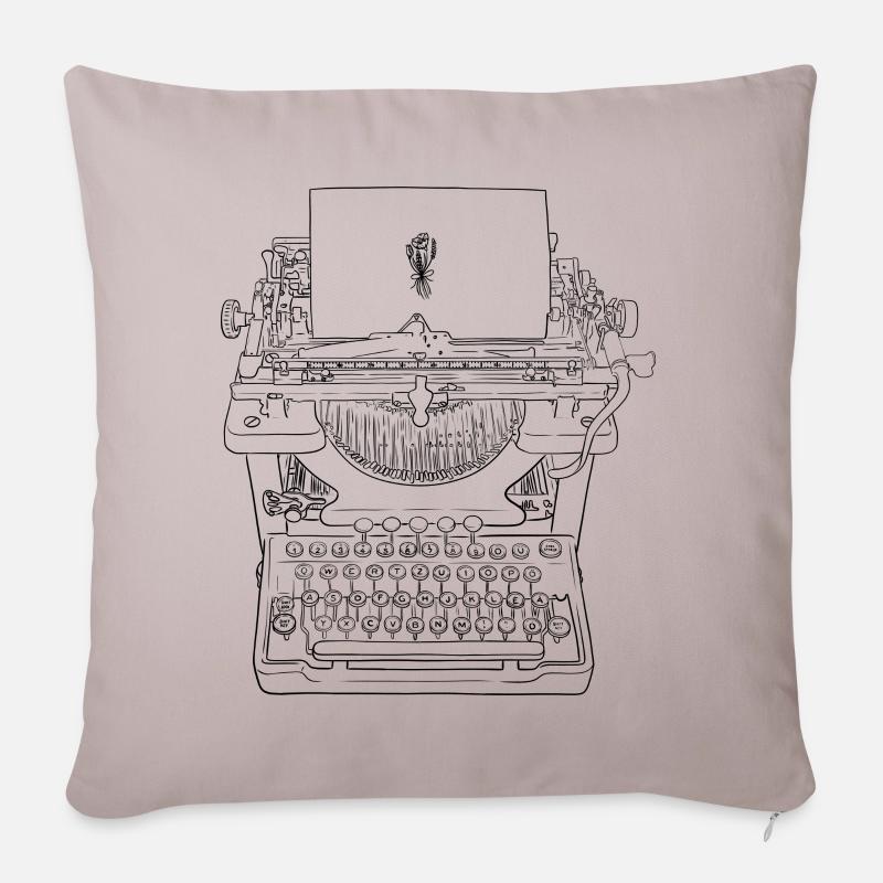 Typewriter Love - Sofakissenbezug 45 x 45 cm - helles Taupe
