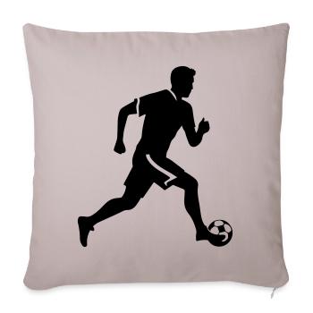 Fussballer Silhouette Fussball Spieler Mann - Sofakissenbezug 45 x 45 cm - helles Taupe - Vorne