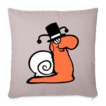 Mr Snail Sir Lord Rich Monocle Glasses Cylinder - Sofa pillowcase 17,3'' x 17,3'' (45 x 45 cm) - light taupe - Front