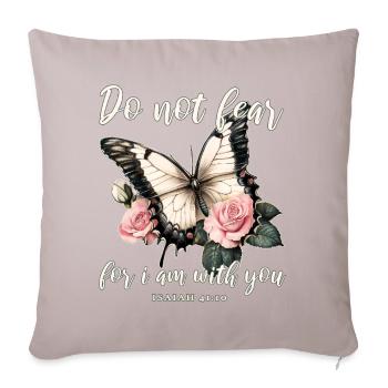 Bible Verse Butterfly Christian - Sofa pillowcase 17,3'' x 17,3'' (45 x 45 cm) - light taupe - Front