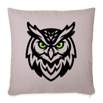 Owl Mascot E Sport Logo - Sofa pillowcase 17,3'' x 17,3'' (45 x 45 cm) - light taupe - Front