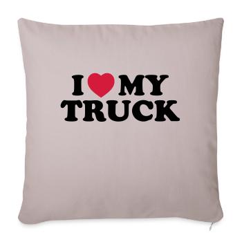 I love my truck - Housse de coussin décorative 45 x 45 cm - taupe clair - Devant