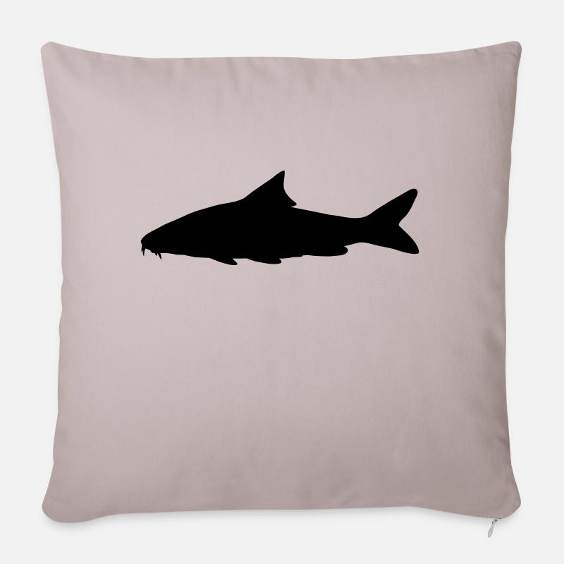 Fisch-Silhouette Barbe - Sofakissenbezug 45 x 45 cm - helles Taupe