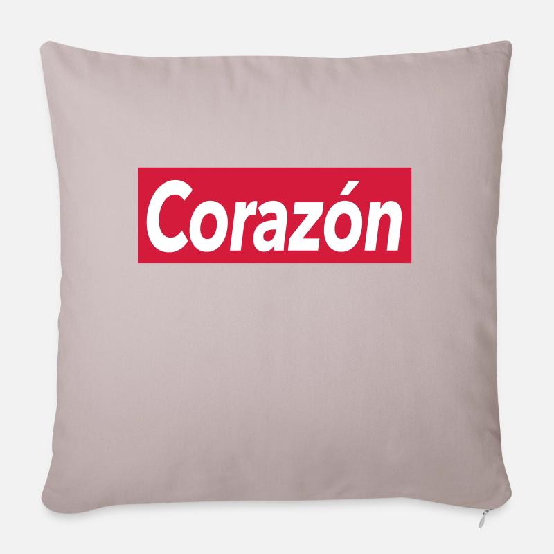 Corazon - Herz - Sofakissenbezug 45 x 45 cm - helles Taupe