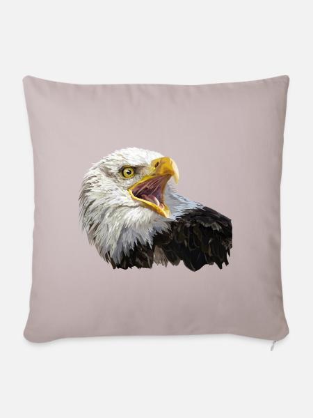 Weißkopfseeadler - Sofakissenbezug 45 x 45 cm - helles Taupe