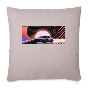Synthwave sports car car since fiction future - Sofa pillowcase 17,3'' x 17,3'' (45 x 45 cm) - light taupe - Front