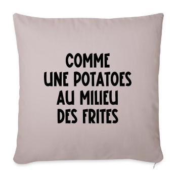 potatoes au milieu des frites - Housse de coussin décorative 45 x 45 cm - taupe clair - Devant