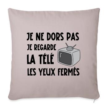 je ne dors pas - Housse de coussin décorative 45 x 45 cm - taupe clair - Devant