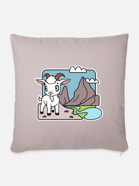 Die niedliche kleine Berg Ziege ist in den Alpen! - Sofakissenbezug 45 x 45 cm - helles Taupe