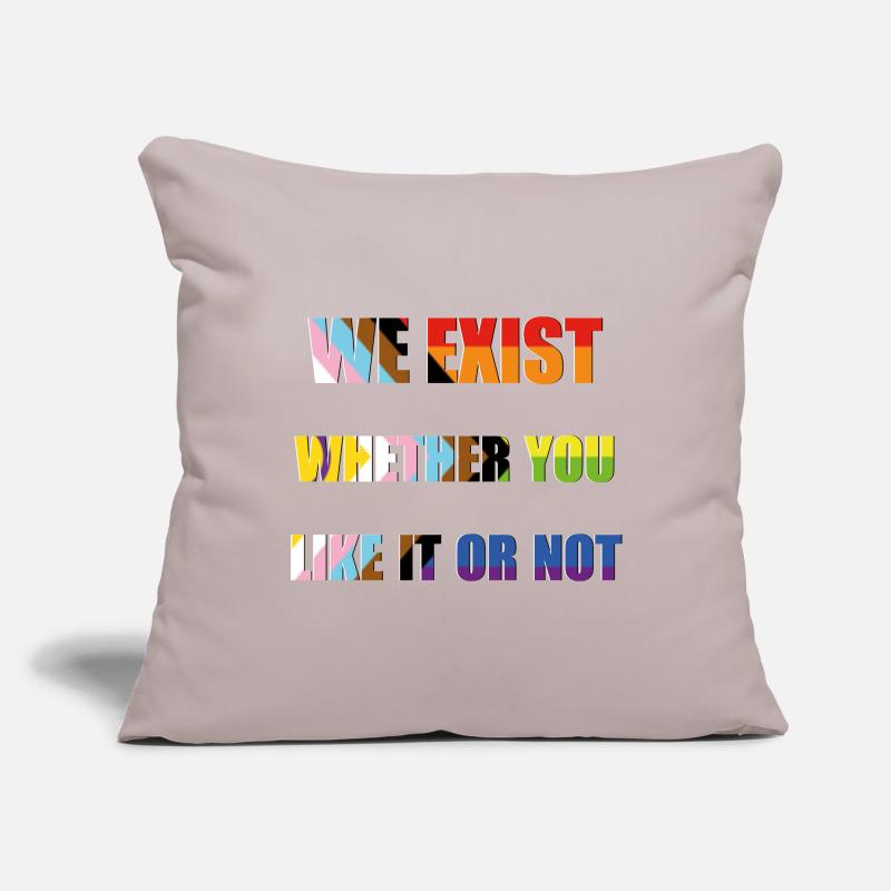 Nous existons - Drapeau de la fierté du progrès Housse de coussin décorative 45 x 45 cm