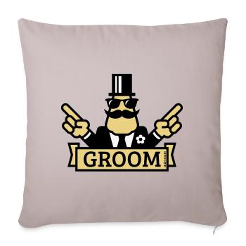 Pointing Groom (Stag Night / Bachelor Party / 3C) - Sofa pillowcase 17,3'' x 17,3'' (45 x 45 cm) - light taupe - Front