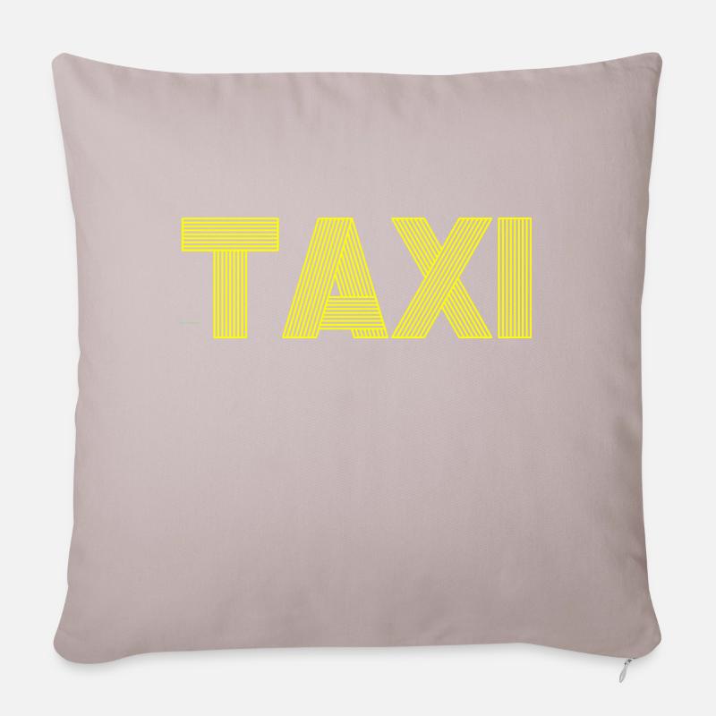 Taxi Design jaune! Cadeau de temps libre - Housse de coussin décorative 45 x 45 cm - taupe clair