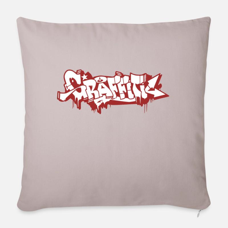 GRAFFITI - Sofa pillowcase 17,3'' x 17,3'' (45 x 45 cm) - light taupe