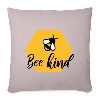Bee kind - Sofa pillowcase 17,3'' x 17,3'' (45 x 45 cm) - light taupe - Front