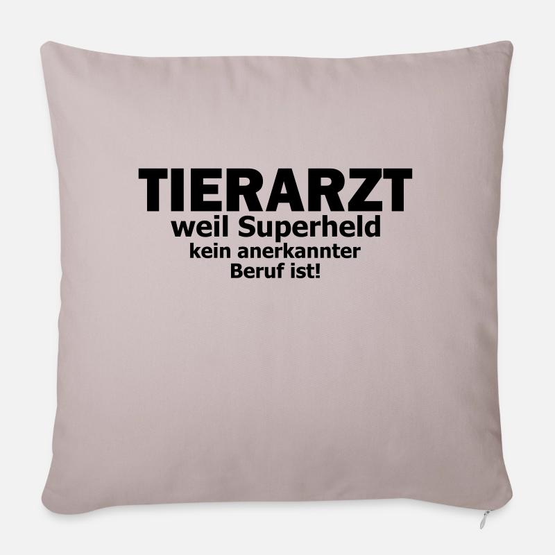 Tierarzt - Sofakissenbezug 45 x 45 cm - helles Taupe