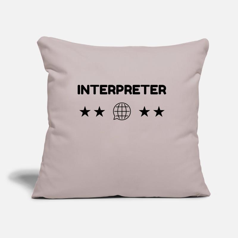Interpreter Dolmetscher Translation Interprète Sofa pillowcase 17,3'' x 17,3'' (45 x 45 cm)