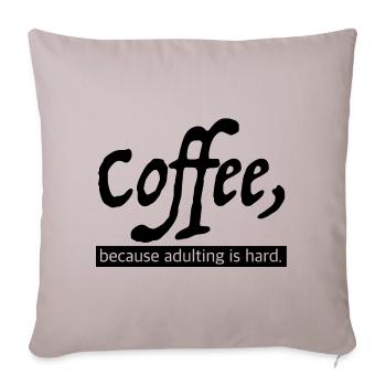 Café & Adulte | Café et thé pour adultes - Housse de coussin décorative 45 x 45 cm - taupe clair - Devant