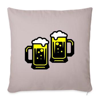 Icône de la bière qui encourage - Housse de coussin décorative 45 x 45 cm - taupe clair - Devant