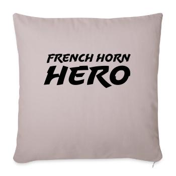 French horn hero - Housse de coussin décorative 45 x 45 cm - taupe clair - Devant