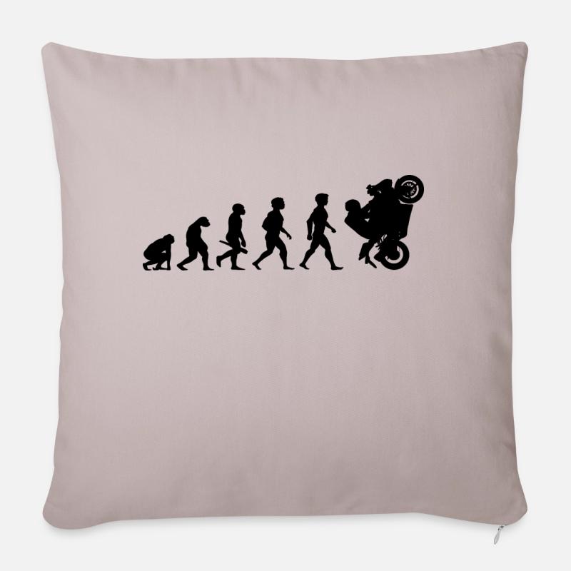 Evolution Superbikes Moto Biker course - Housse de coussin décorative 45 x 45 cm - taupe clair