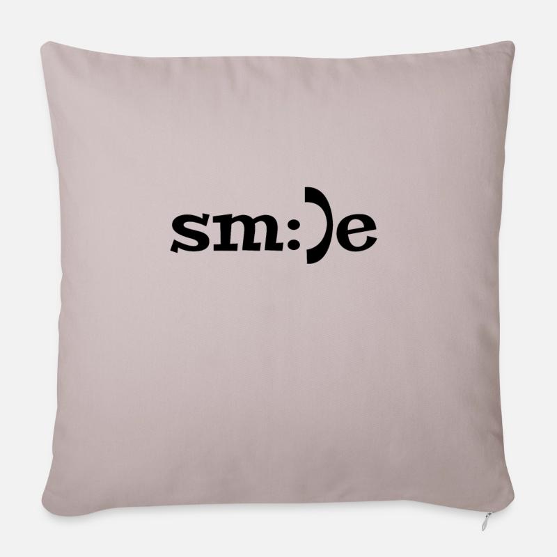 Smile Lächeln Smiley Freude - Sofakissenbezug 45 x 45 cm - helles Taupe