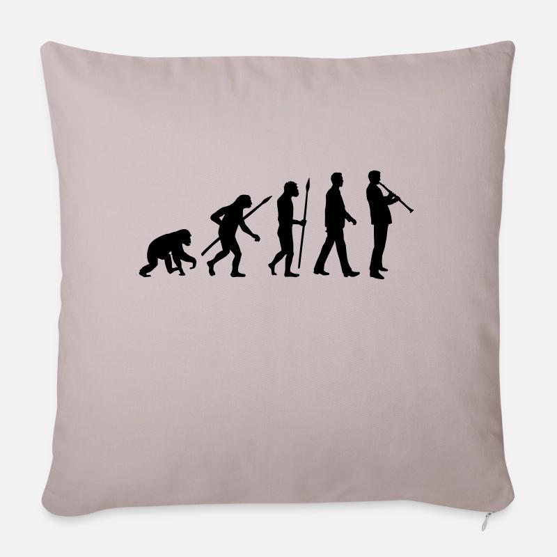 evolution_klarinette_spieler_082013_a_1c - Sofakissenbezug 45 x 45 cm - helles Taupe