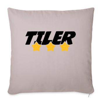 carreleur / carrelage / construction / maçon - Housse de coussin décorative 45 x 45 cm - taupe clair - Devant