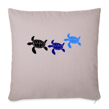 Tortues - Housse de coussin décorative 45 x 45 cm - taupe clair - Devant