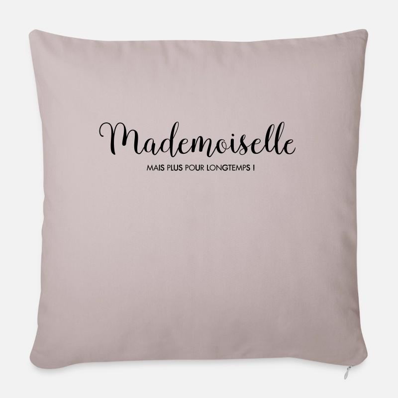 Mademoiselle EVC - Housse de coussin décorative 45 x 45 cm - taupe clair