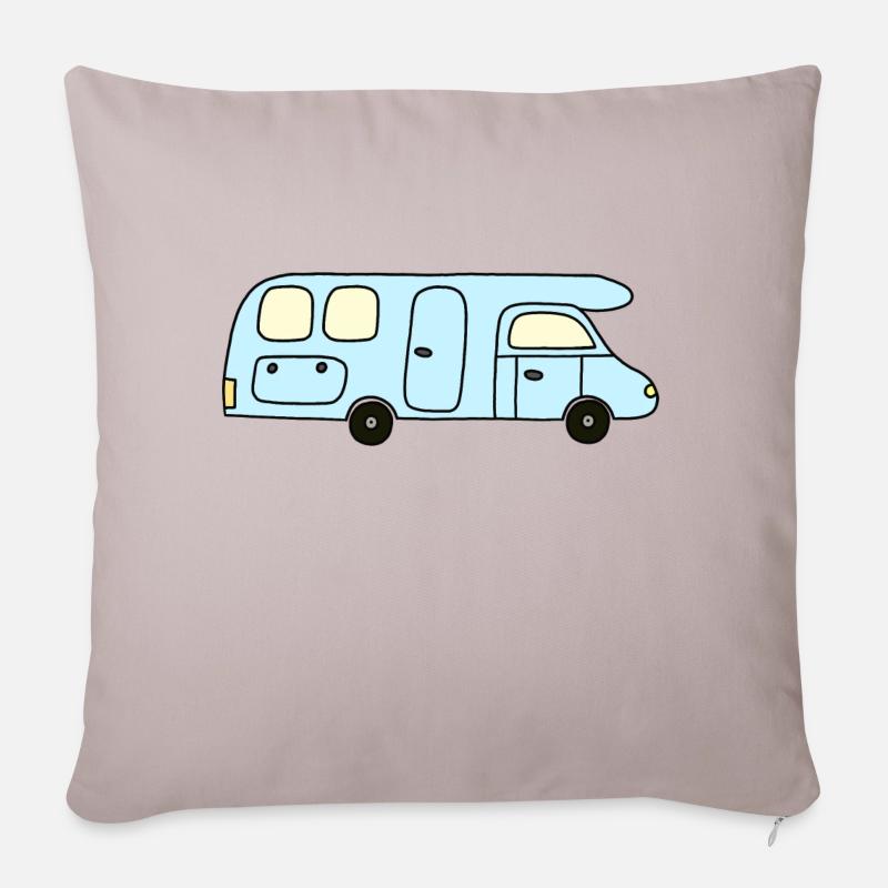 Camper hellblau - Sofakissenbezug 45 x 45 cm - helles Taupe