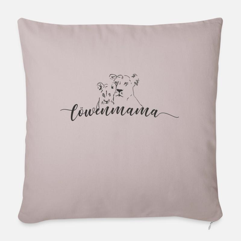 Löwenmama - Sofakissenbezug 45 x 45 cm - helles Taupe