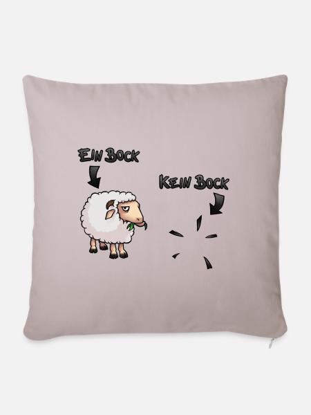 Bock - Kein Bock - Sofakissenbezug 45 x 45 cm - helles Taupe