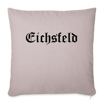 Eichsfeld Altdeutsche Schrift Schwarz - Sofakissenbezug 45 x 45 cm - helles Taupe - Vorne