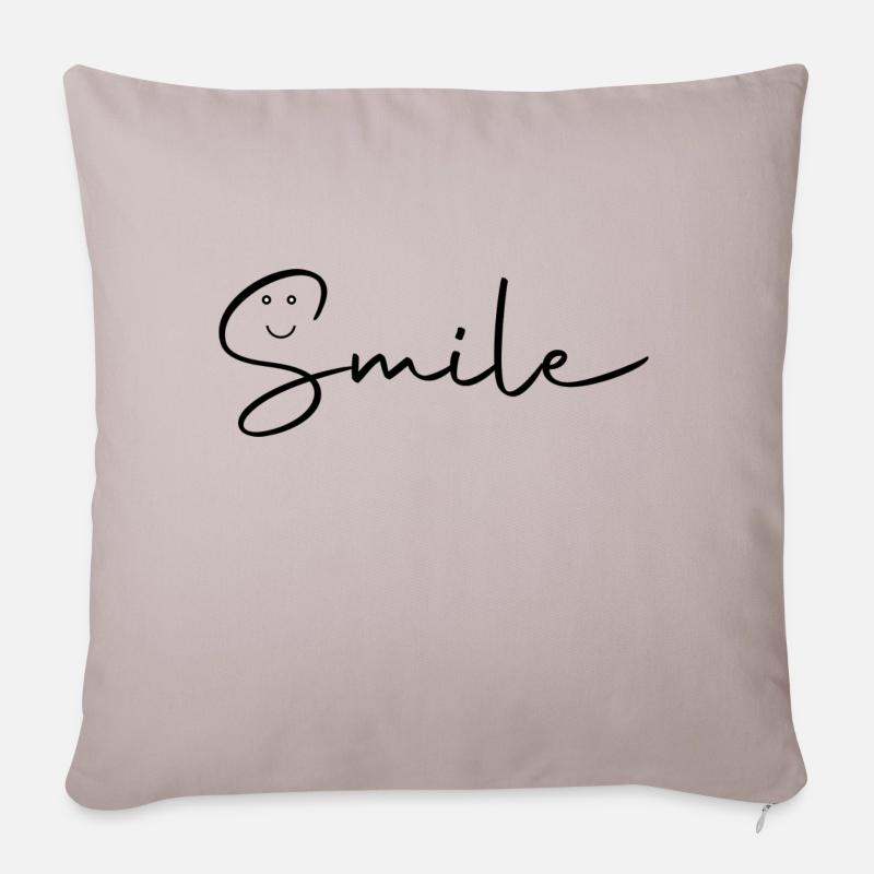 Smile Skript - Sofakissenbezug 45 x 45 cm - helles Taupe