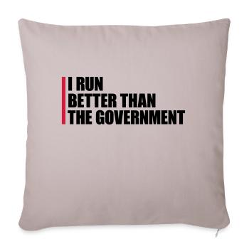 run better than government - Sofa pillowcase 17,3'' x 17,3'' (45 x 45 cm) - light taupe - Front
