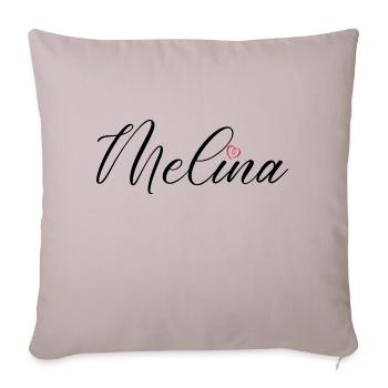 Melina Nom Coeur - Housse de coussin décorative 45 x 45 cm - taupe clair - Devant