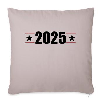 Année 2025 - Housse de coussin décorative 45 x 45 cm - taupe clair - Devant