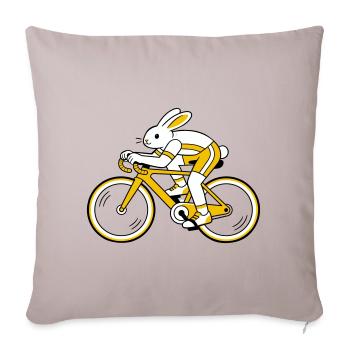 hare on a racing bike - Sofa pillowcase 17,3'' x 17,3'' (45 x 45 cm) - light taupe - Front