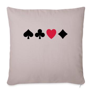 Poker Liebe - Sofakissenbezug 45 x 45 cm - helles Taupe - Vorne