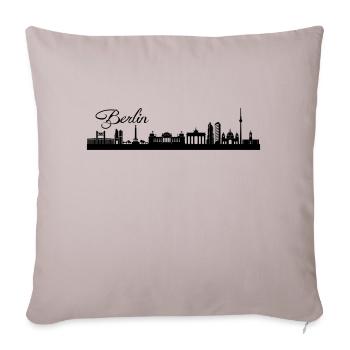 Berliner Skyline - Sofakissenbezug 45 x 45 cm - helles Taupe - Vorne