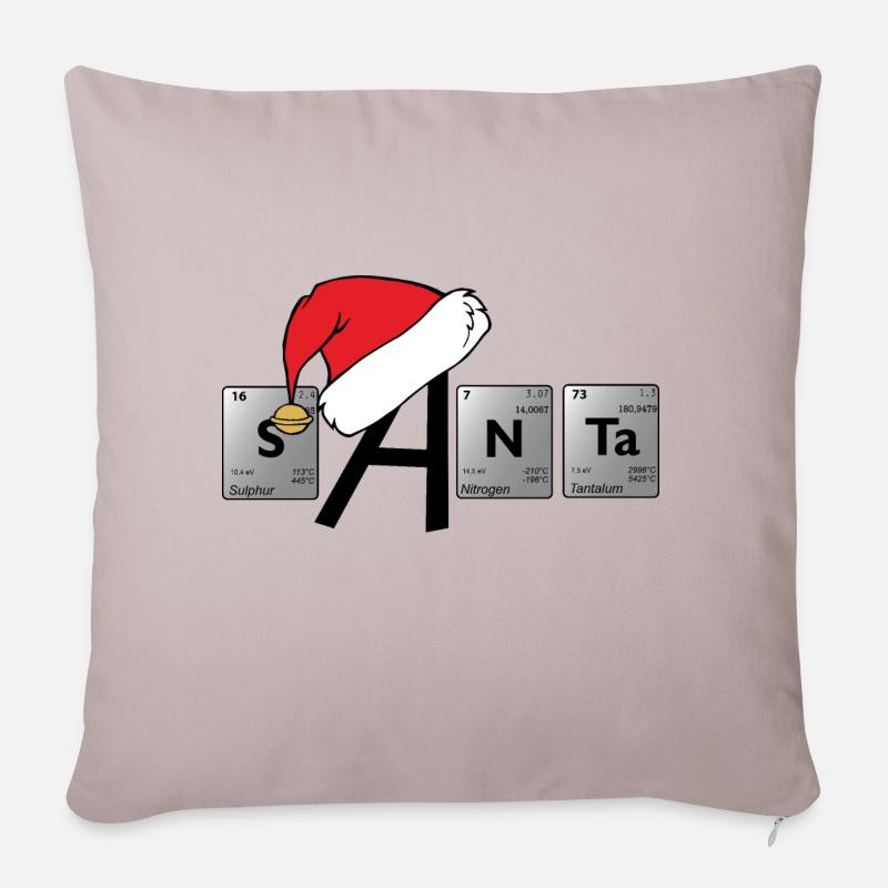 weihnachtliches Periodensystem - Sofakissenbezug 45 x 45 cm - helles Taupe