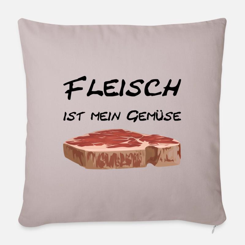 Fleisch ist mein Gemüse - Sofakissenbezug 45 x 45 cm - helles Taupe