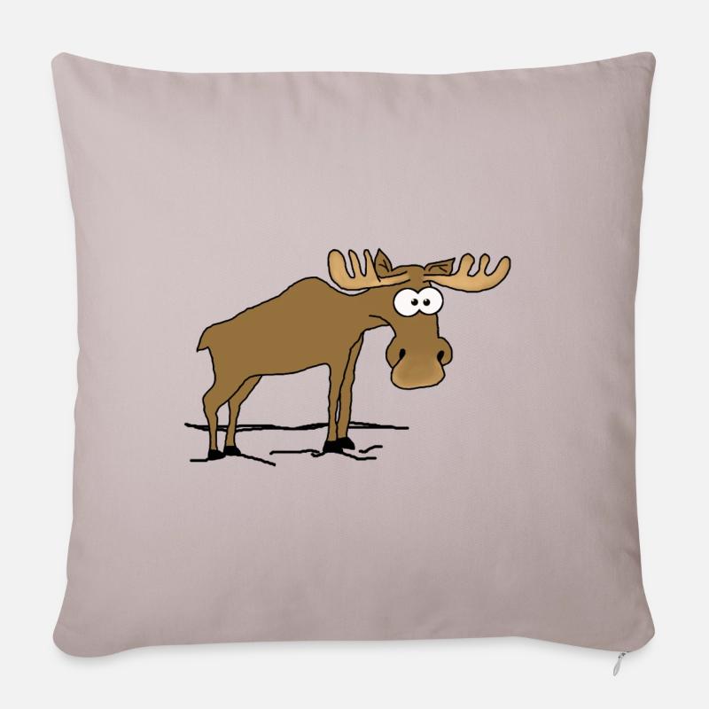 Elch - Sofakissenbezug 45 x 45 cm - helles Taupe